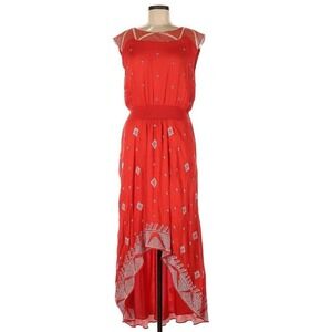 Vintage Anthropologie Floreat Nanette Asymmetrical Dress Size 4‎ Women's BOHO
